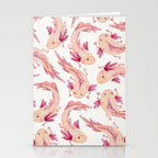 Mexican Axolotls Watercolor Stationery Card Gallery Image 2