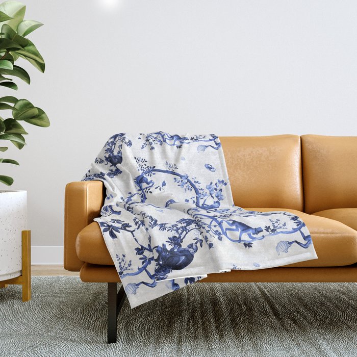 Monkey World Jouy Throw Blanket Gallery Image 1