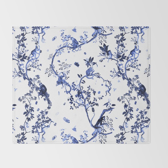 Monkey World Jouy Throw Blanket Gallery Image 2