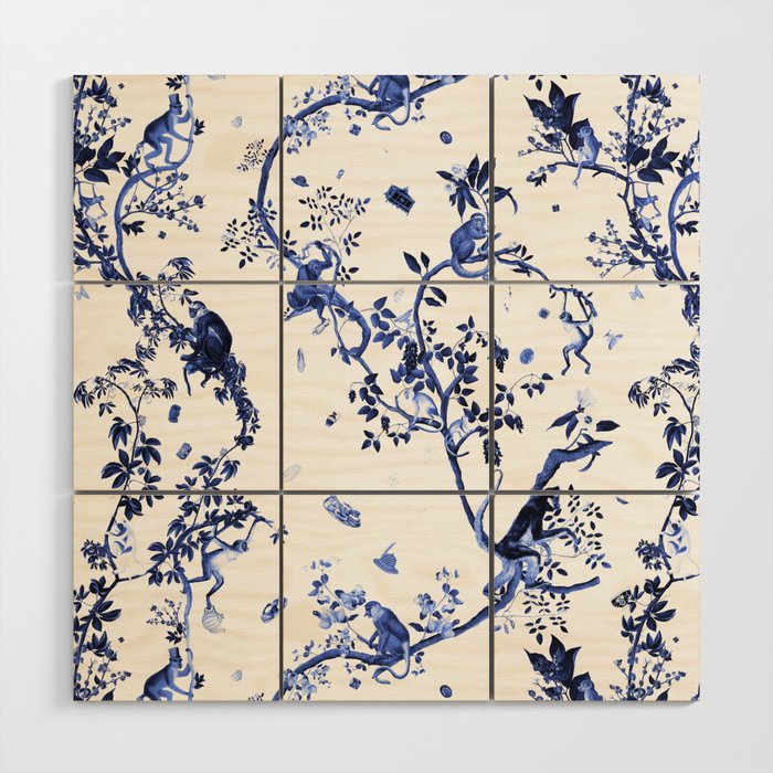 Monkey World Jouy Wood Wall Art Gallery Image 1