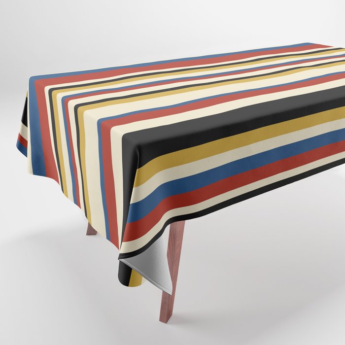 Classic Stripes IX - Bauhaus Palette Tablecloth Gallery Image 1