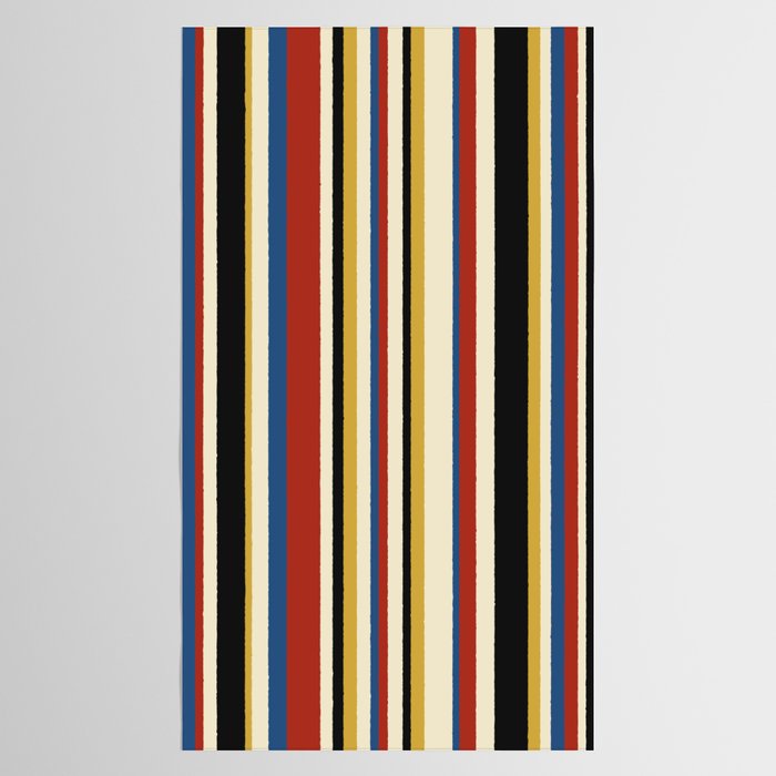 Classic Stripes IX - Bauhaus Palette Tablecloth Gallery Image 2