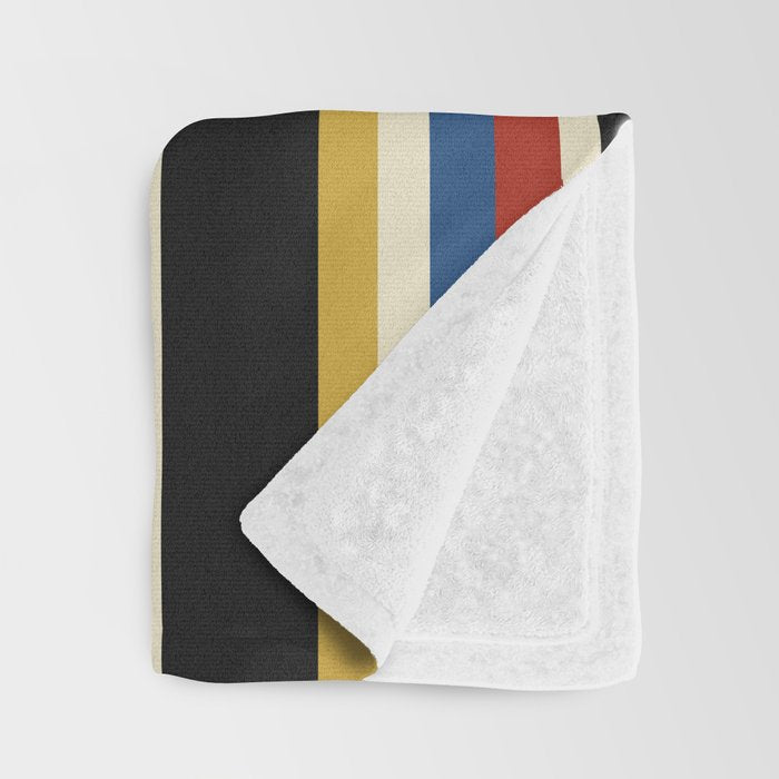 Classic Stripes IX - Bauhaus Palette Throw Blanket Gallery Image 3