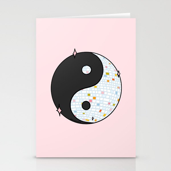 Yin Yang Disco Ball Stationery Card Gallery Image 1