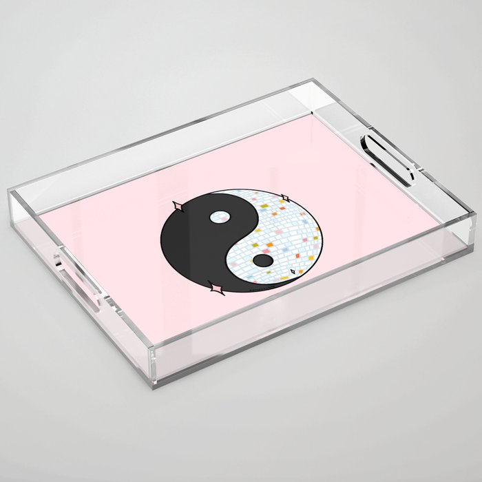 Yin Yang Disco Ball Acrylic Tray Gallery Image 1