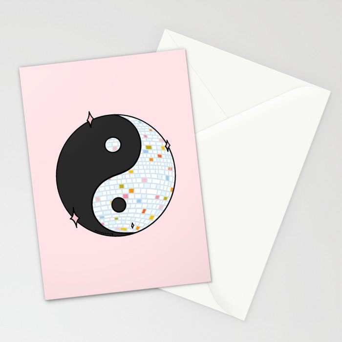 Yin Yang Disco Ball Stationery Card Gallery Image 2
