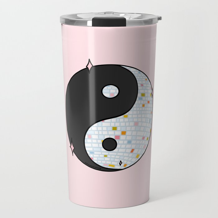 Yin Yang Disco Ball Travel Mug Gallery Image 1