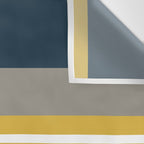 Half Frame Minimalist Pattern 3 in Deep Mustard Yellow, Navy Blue, Grey, and White. Wall Tapestry Gallery Image 3