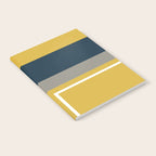 Half Frame Minimalist Pattern 3 in Deep Mustard Yellow, Navy Blue, Grey, and White. Notebook Gallery Image 2