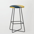 Half Frame Minimalist Pattern 3 in Deep Mustard Yellow, Navy Blue, Grey, and White. Stool Gallery Image 1