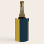 Half Frame Minimalist Pattern 3 in Deep Mustard Yellow, Navy Blue, Grey, and White. Wine Chiller Gallery Image 2