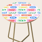 Retro funny sticker quote label pattern Side Table Gallery Image 2