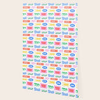 Retro funny sticker quote label pattern Wallpaper Gallery Image 2