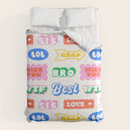 Retro funny sticker quote label pattern Comforter Gallery Image 6