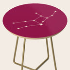 Virgo Zodiac Star Constellation Line Art Magenta Pink Side Table Gallery Image 2