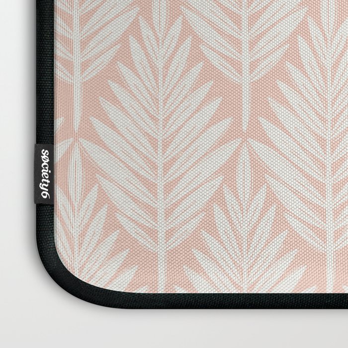 Linocut Palm Leaves . Peachy Pink Laptop Sleeve Gallery Image 3