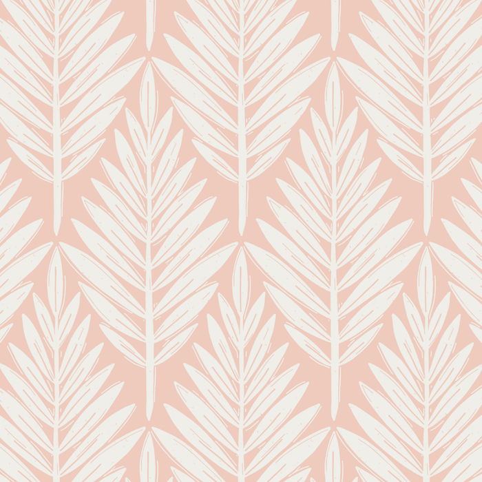 Linocut Palm Leaves . Peachy Pink Coffee Mug Gallery Image 2
