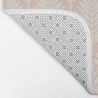 Linocut Palm Leaves . Peachy Pink Bath Mat Gallery Image 2