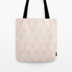 Linocut Palm Leaves . Peachy Pink Tote Bag Gallery Image 1
