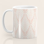 Linocut Palm Leaves . Peachy Pink Coffee Mug Gallery Image 3