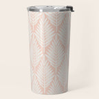 Linocut Palm Leaves . Peachy Pink Travel Mug Gallery Image 2