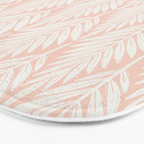 Linocut Palm Leaves . Peachy Pink Bath Mat Gallery Image 3