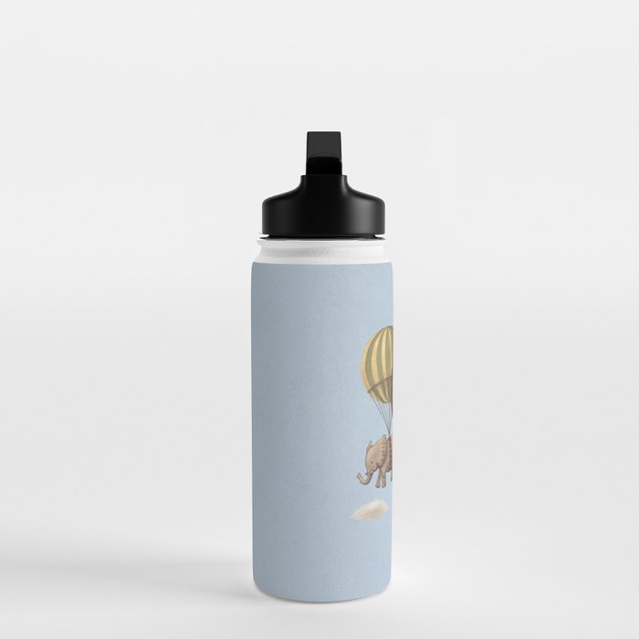 Flight of the Elephants - blue option Water Bottle Gallery Image 3