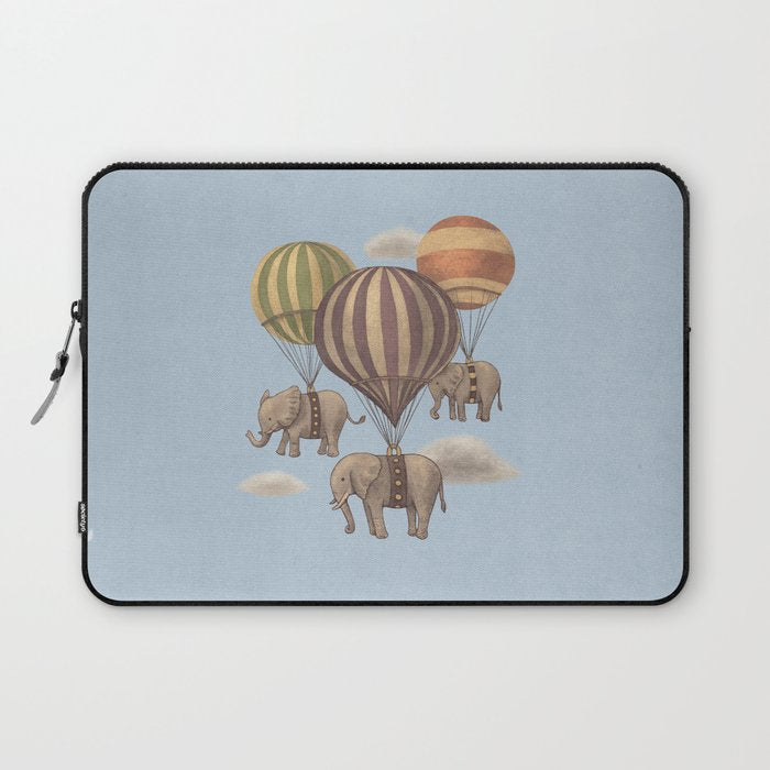 Flight of the Elephants - blue option Laptop Sleeve Gallery Image 1