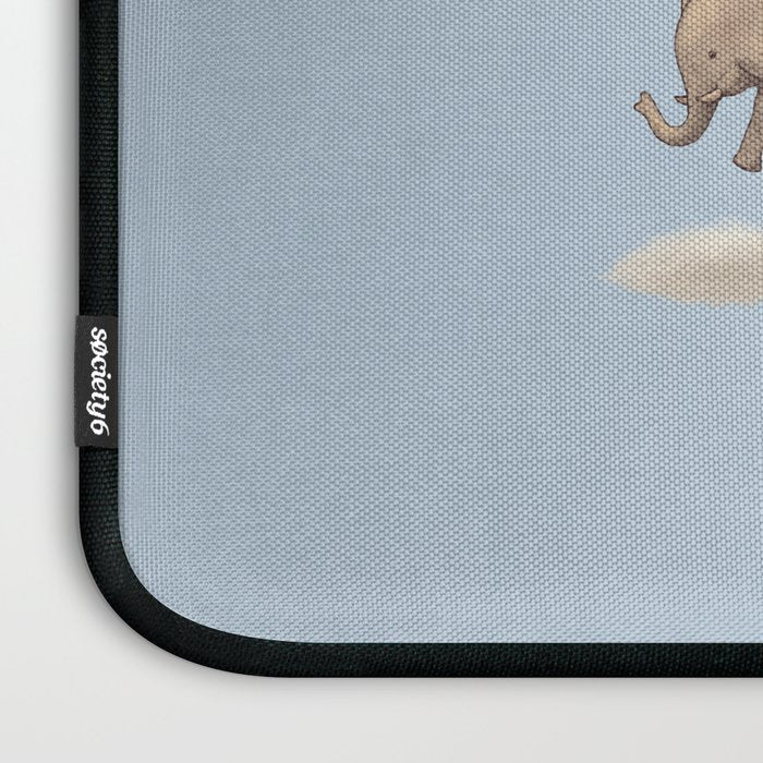 Flight of the Elephants - blue option Laptop Sleeve Gallery Image 3