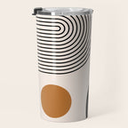 Nesting Rainbow Lines Geometric Pattern Race Track Lines Orange Circles Mid Century Modern Cool Magical Mystical Abstract Art Bohemian Boho Style Trendy Travel Mug Gallery Image 3