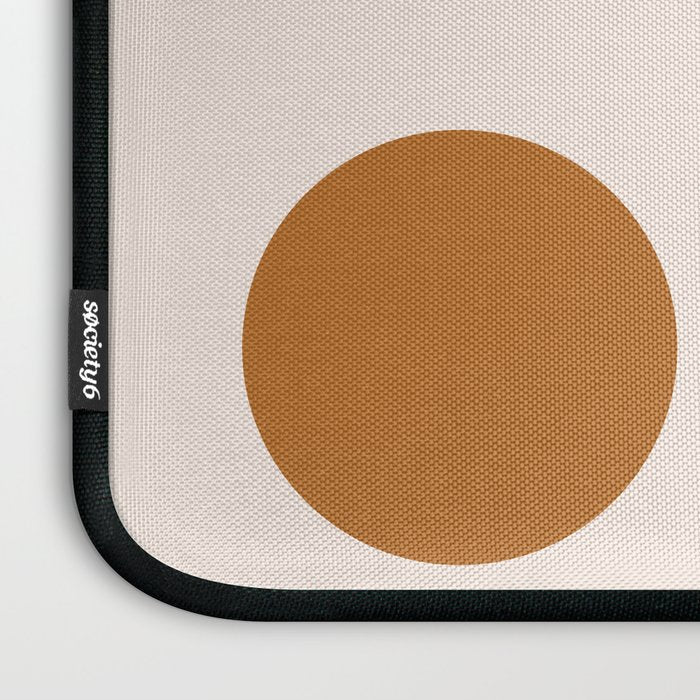 Nesting Rainbow Lines Geometric Pattern Race Track Lines Orange Circles Mid Century Modern Cool Magical Mystical Abstract Art Bohemian Boho Style Trendy Laptop Sleeve Gallery Image 3