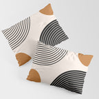 Nesting Rainbow Lines Geometric Pattern Race Track Lines Orange Circles Mid Century Modern Cool Magical Mystical Abstract Art Bohemian Boho Style Trendy Pillow Sham Gallery Image 3