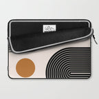 Nesting Rainbow Lines Geometric Pattern Race Track Lines Orange Circles Mid Century Modern Cool Magical Mystical Abstract Art Bohemian Boho Style Trendy Laptop Sleeve Gallery Image 2