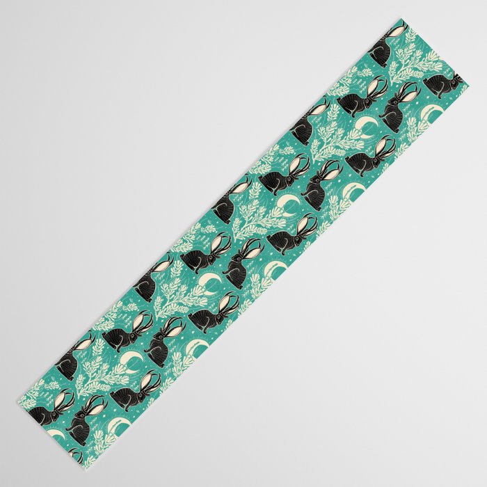 Jackalope - teal & black Table Runner Gallery Image 3