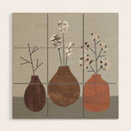 Still Life with Three Vases Wood Wall Art Gallery Image 1