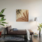 Abstract Art Tropical Leaves 4 Mocha Mousse Wood Wall Art Gallery Image 2