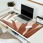 Abstract Art Tropical Leaves 4 Mocha Mousse Desk Mat Gallery Image 2