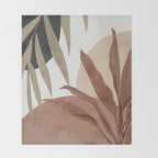 Abstract Art Tropical Leaves 4 Mocha Mousse Throw Blanket Gallery Image 2