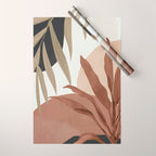 Abstract Art Tropical Leaves 4 Mocha Mousse Wrapping Paper Gallery Image 1