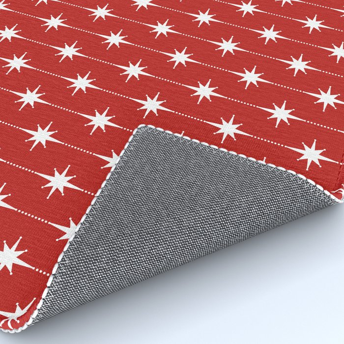 Midcentury Stars and Dots Pattern in Red and White Rug Gallery Image 4