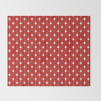 Midcentury Stars and Dots Pattern in Red and White Throw Blanket Gallery Image 2