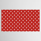 Midcentury Stars and Dots Pattern in Red and White Tablecloth Gallery Image 2