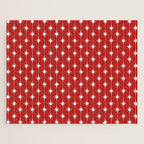 Midcentury Stars and Dots Pattern in Red and White Jigsaw Puzzle Gallery Image 1