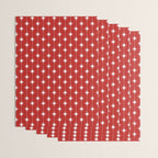 Midcentury Stars and Dots Pattern in Red and White Wrapping Paper Gallery Image 3