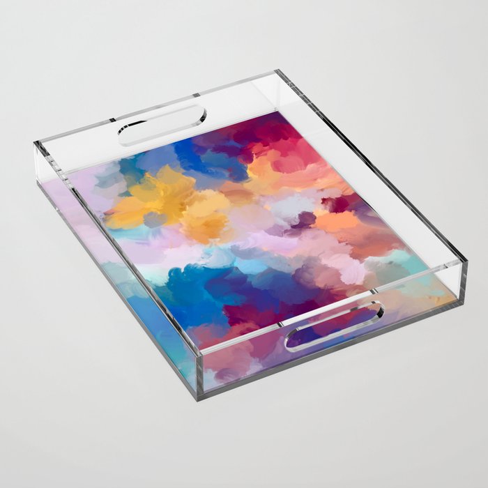 New Beginnings In Full Color | Abstract Texture Color Design Acrylic Tray Gallery Image 1