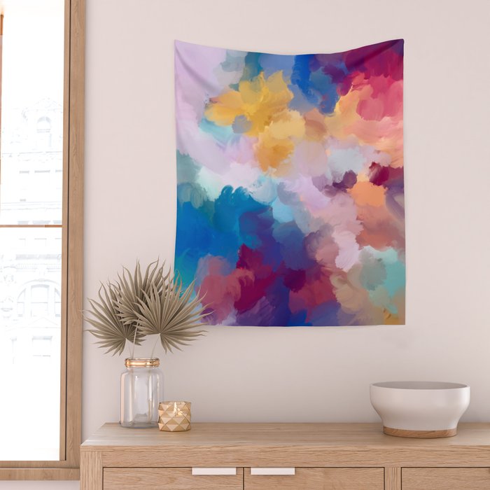 New Beginnings In Full Color | Abstract Texture Color Design Wall Tapestry Gallery Image 2