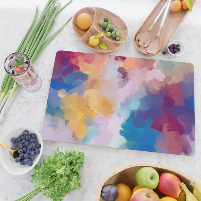 New Beginnings In Full Color | Abstract Texture Color Design Cutting Board Gallery Image 2