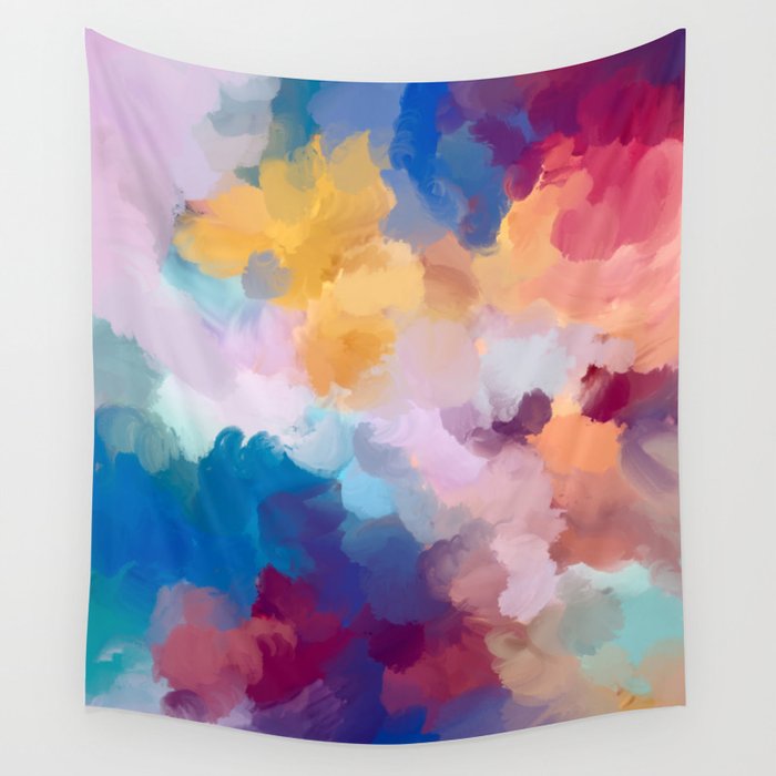New Beginnings In Full Color | Abstract Texture Color Design Wall Tapestry Gallery Image 1
