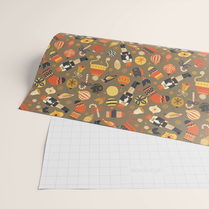 Christmas Vintage Ornaments Wrapping Paper Gallery Image 2