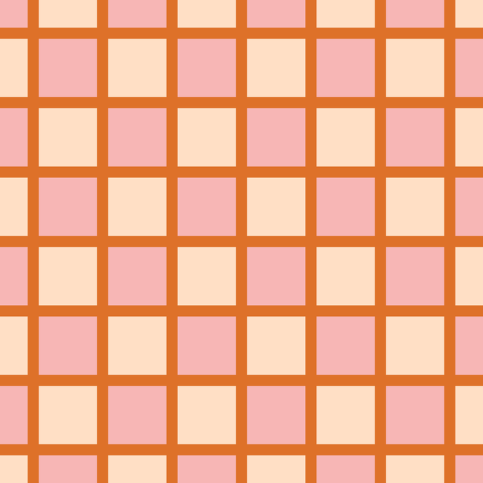 Retro Check Thick Grid Pattern in Pink Orange Cream Coffee Mug Gallery Image 2